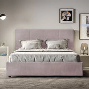 Letto queen size senza rete imbottito 150x190 microfibra glicine Mika