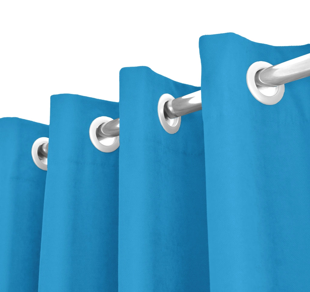 Tenda Semioscurante 140 x 290 Cm Moderne Con Occhielli  Azzurro - 2 Tende