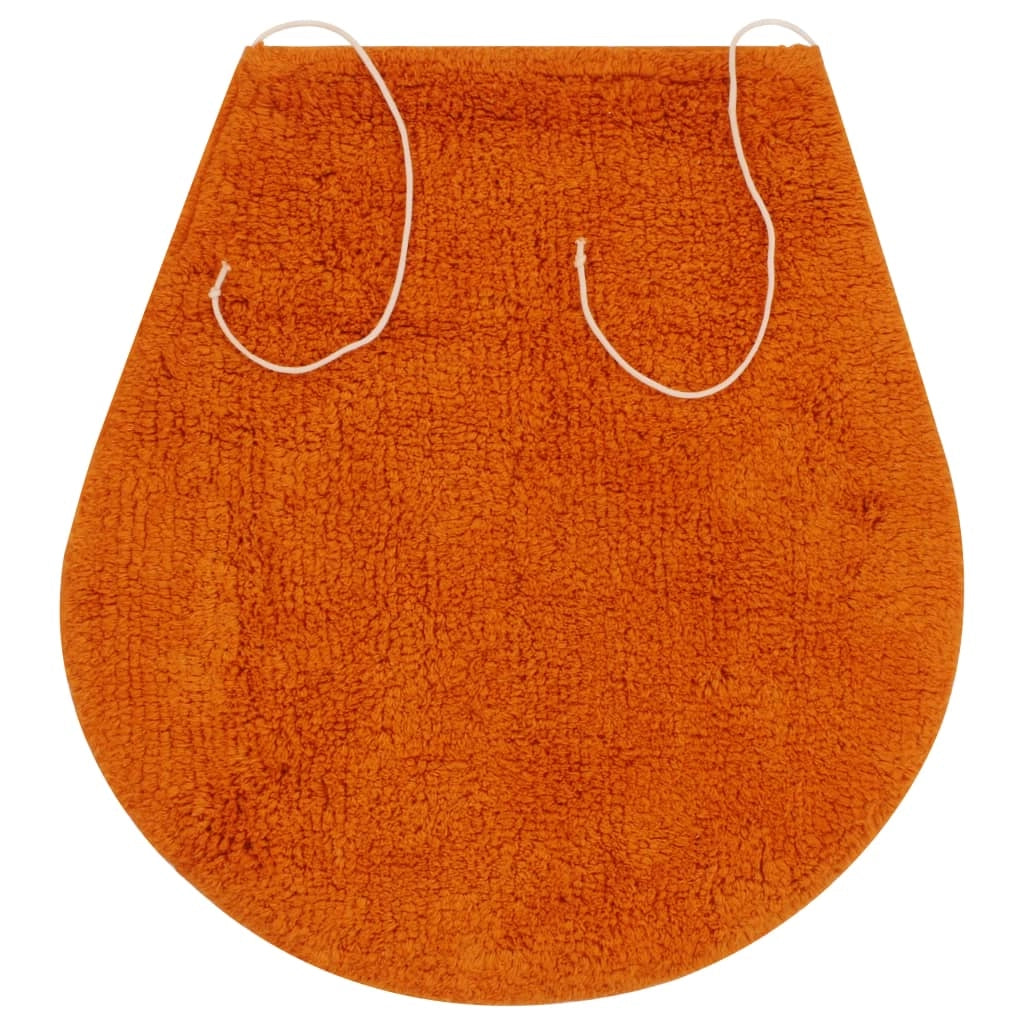 Set di 3 tappeti da bagno in tessuto arancione 02_0005747