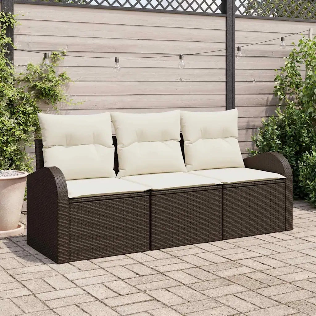 Set Divano da Giardino Marrone polyrattan