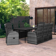 Set da Pranzo da Giardino 9 pz con Cuscini Grigio 3099502