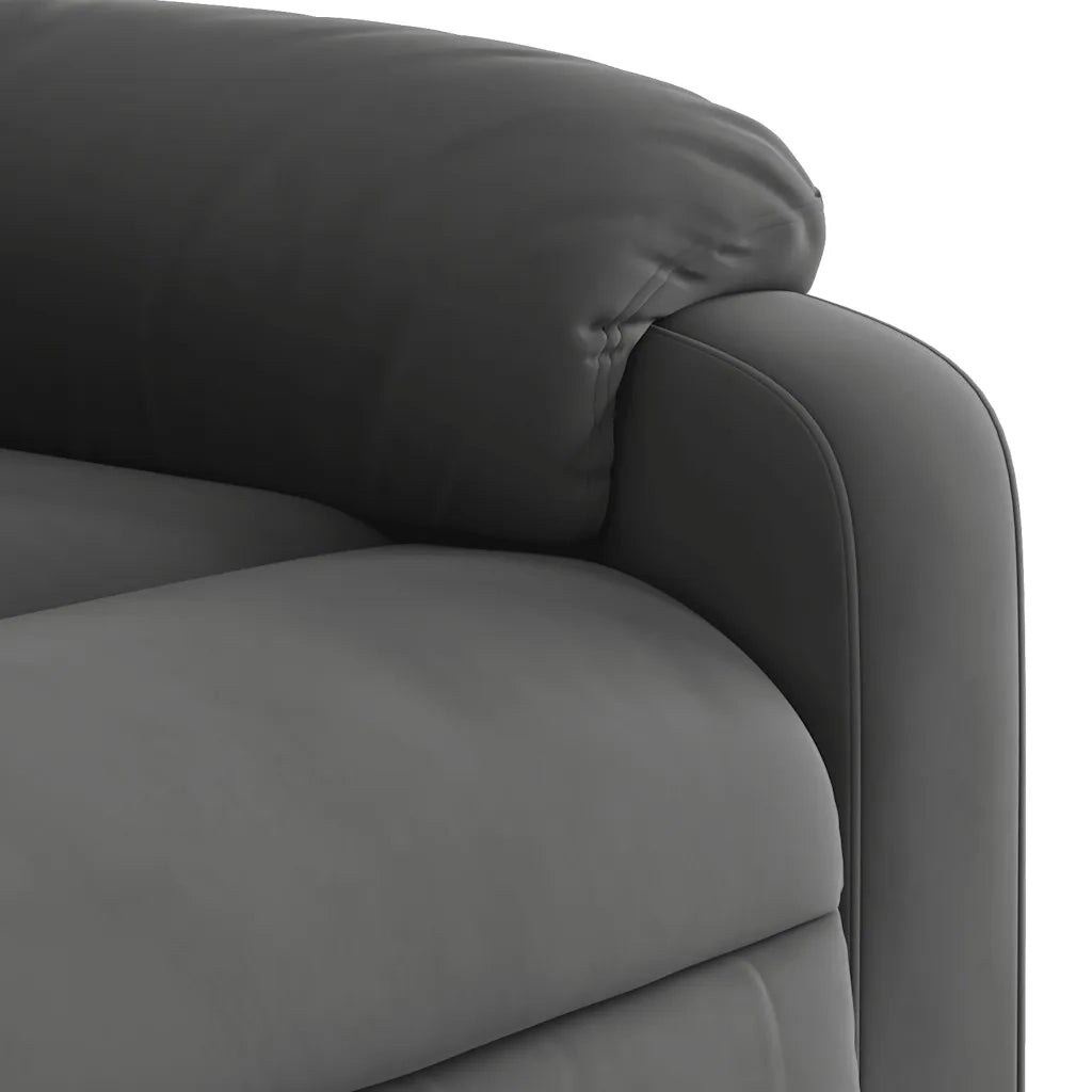 Poltrona | Sedia Relax Reclinabile Massaggio Grigio Scuro Tessuto Microfibra