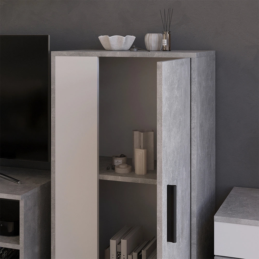 Vicco Credenza Cemento/Bianco 50.1 x 87.3 cm con 2 scomparti