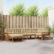 Set di divani da esterno con cuscino 6 pcs Naturale e Beige 3367831