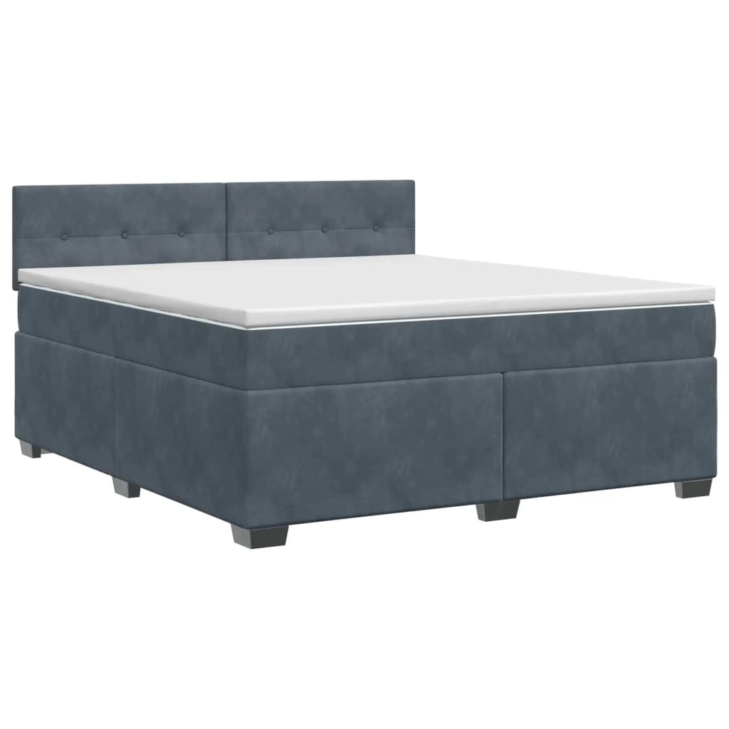 Letto box spring con materasso Grigio Scuro 140 x 190 cm 3450711