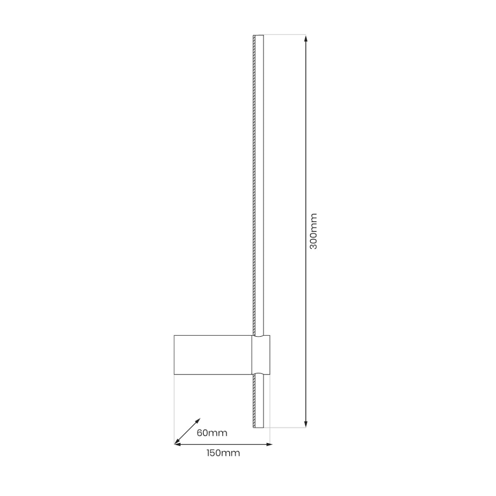 Applique minimal nera 30 cm LED 4W CCT SWING Milagro