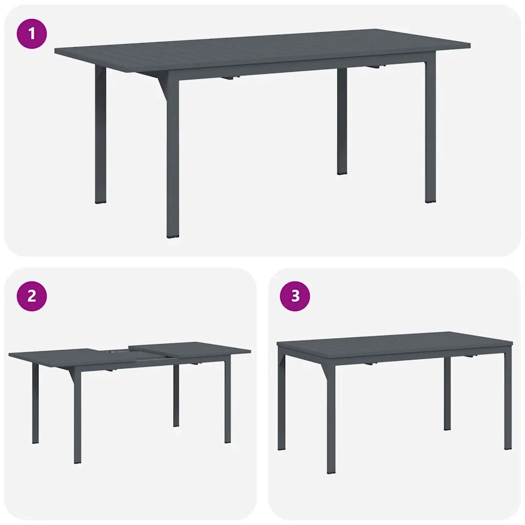 Set da Pranzo per Giardino 9 pcs Nero polyrattan 3378821