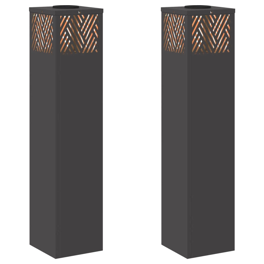 Faro LED solare per sentieri 2 pcs Nero 879730