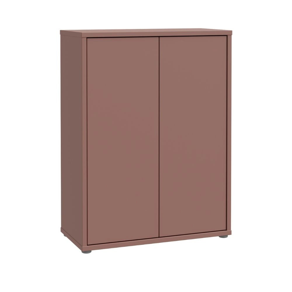 Mobile multiuso Medea 2 ante terracotta con 4 ripiani 74.5x35x99H