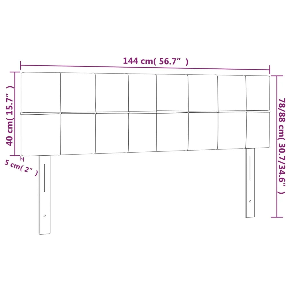 Testiera Blu 144x5x78/88 cm in Tessuto 346052