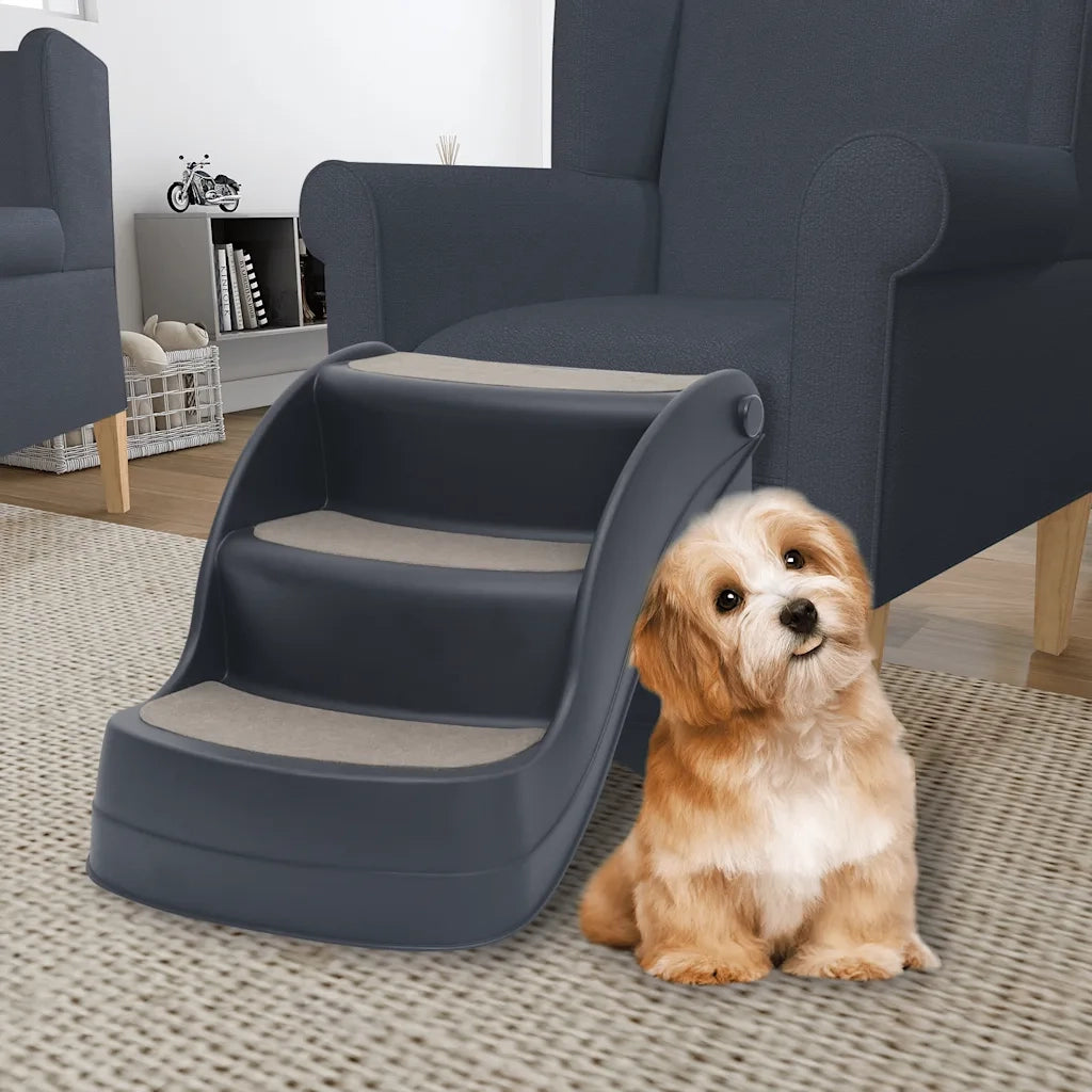 Scala per Cani Pieghevole con 3 Gradini Grigio Scuro CFW3954835