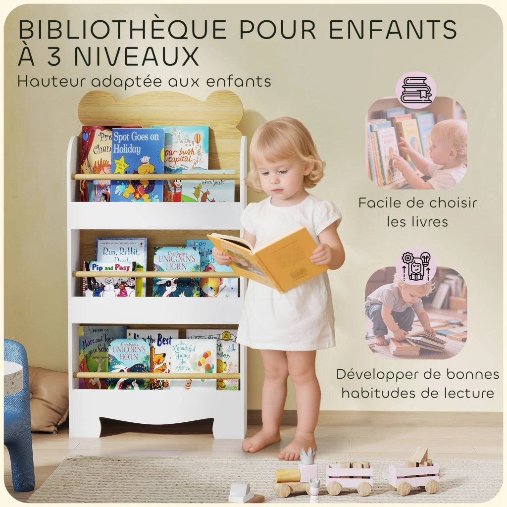 Libreria per bambini ¨C zephmum ¨C 3 ripiani, legno naturale