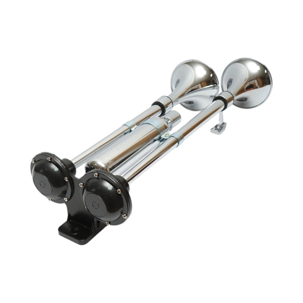 Clacson a 2 trombe 12V/24V per compressore d’aria.
