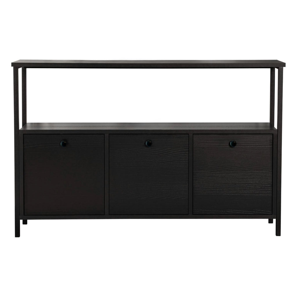 Madia Noda, Credenza 2 Ripiani, 120x30x77h cm Marrone Frassinato