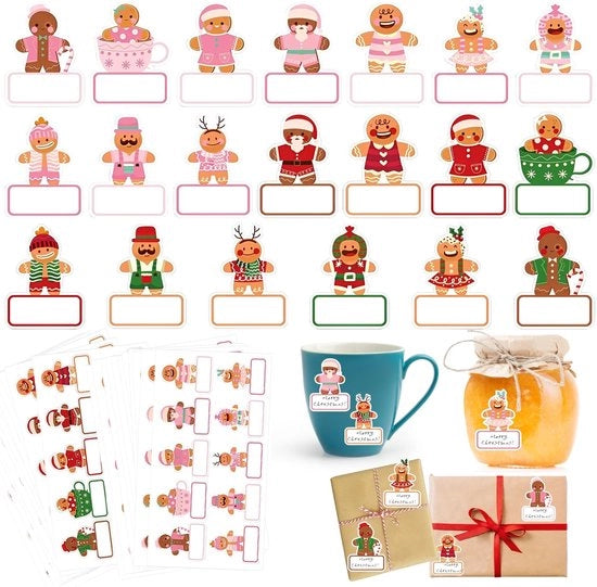Nota per le feste 240 pezzi - Etichette autoadesive per biglietti di auguri - Etichette per regali - Sticker per biglietti di auguri - Mini biglietti di auguri - Adesivo forte