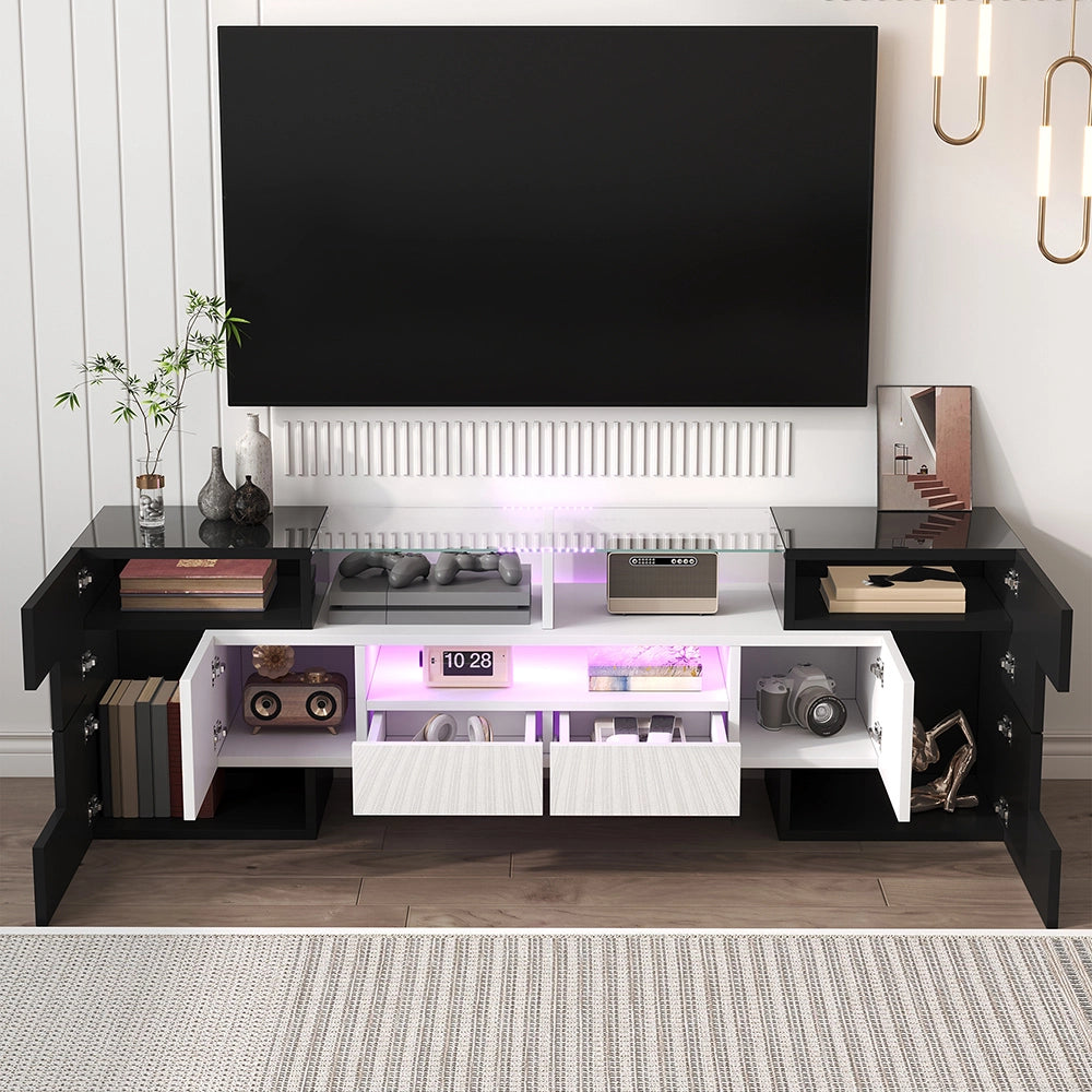 Mobile TV moderno - Xylo - 145cm vetro LED bianco