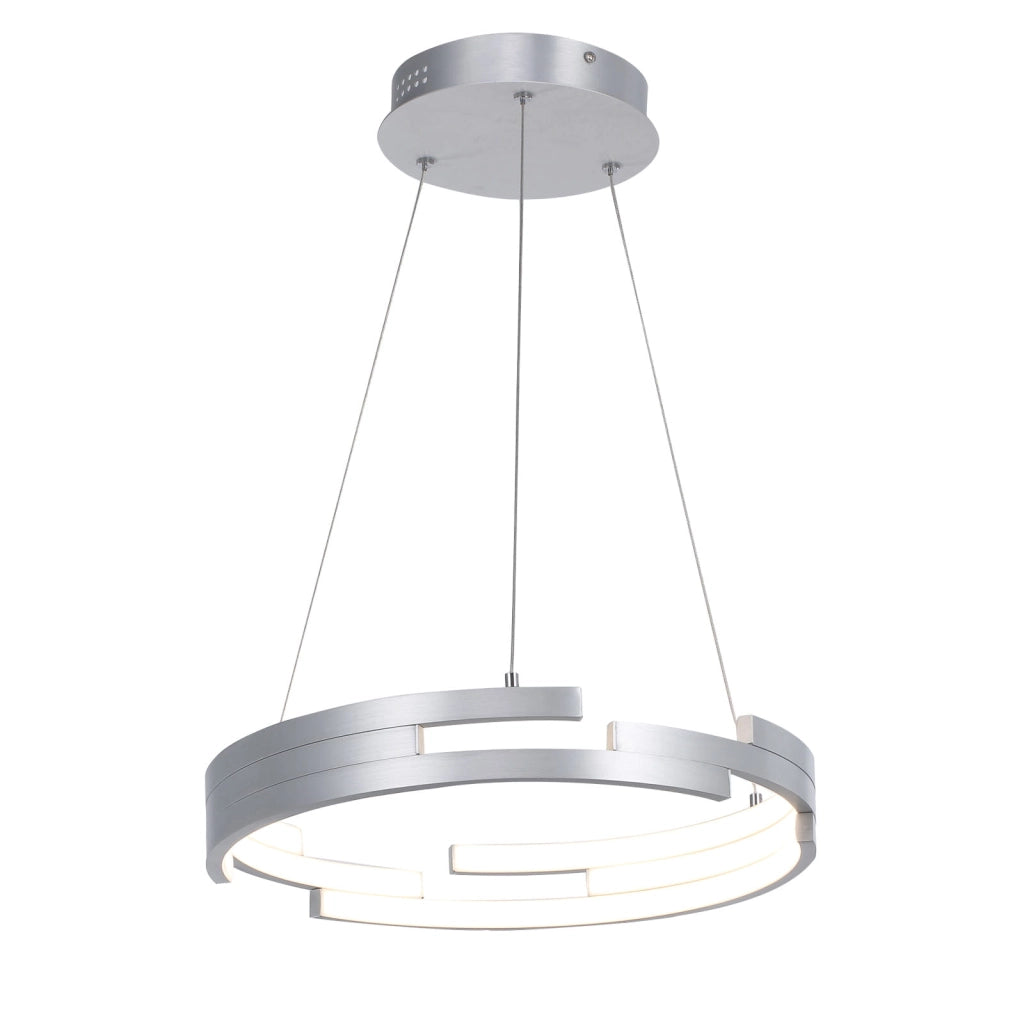 Italux sospensione Velar LED 60W 3000K Ø40 argento bianco