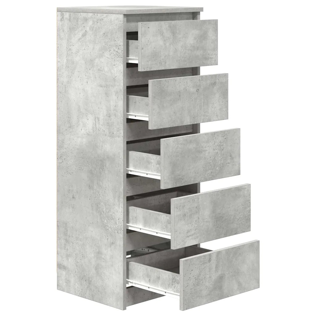 Credenza con Cassetti Grigio Cemento 37,5x35x99cm in Truciolato 861763