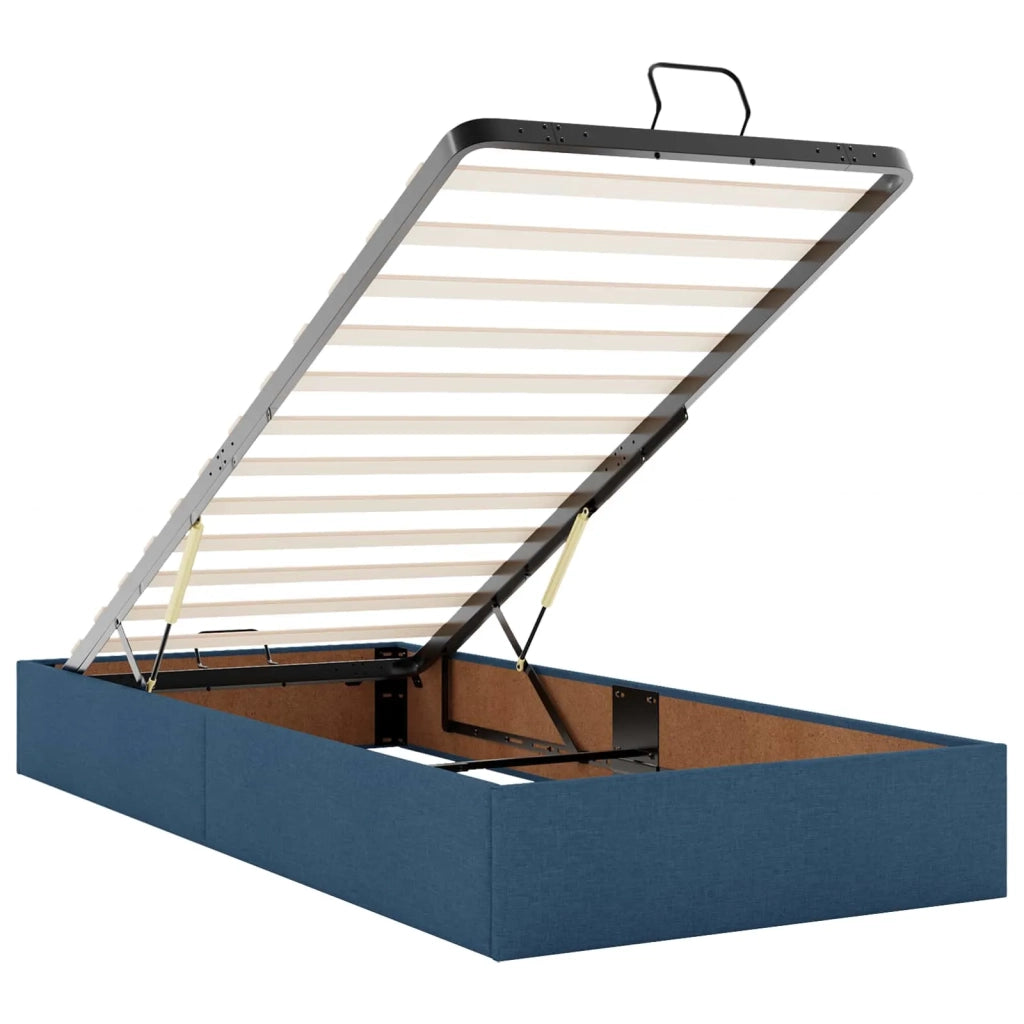 Letto Ottomano con Materasso e LED Blu 180 x 200 cm Tessuto 3458422