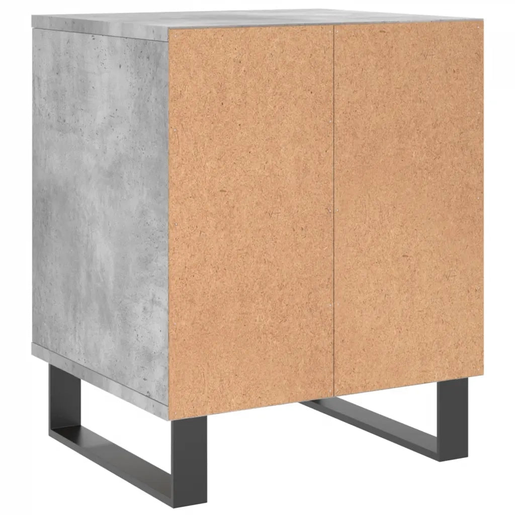 Comodini 2pz-Set di 2 Tavolino da notte Grigio Cemento 40x35x50 cm in Legno Multistrato 620477