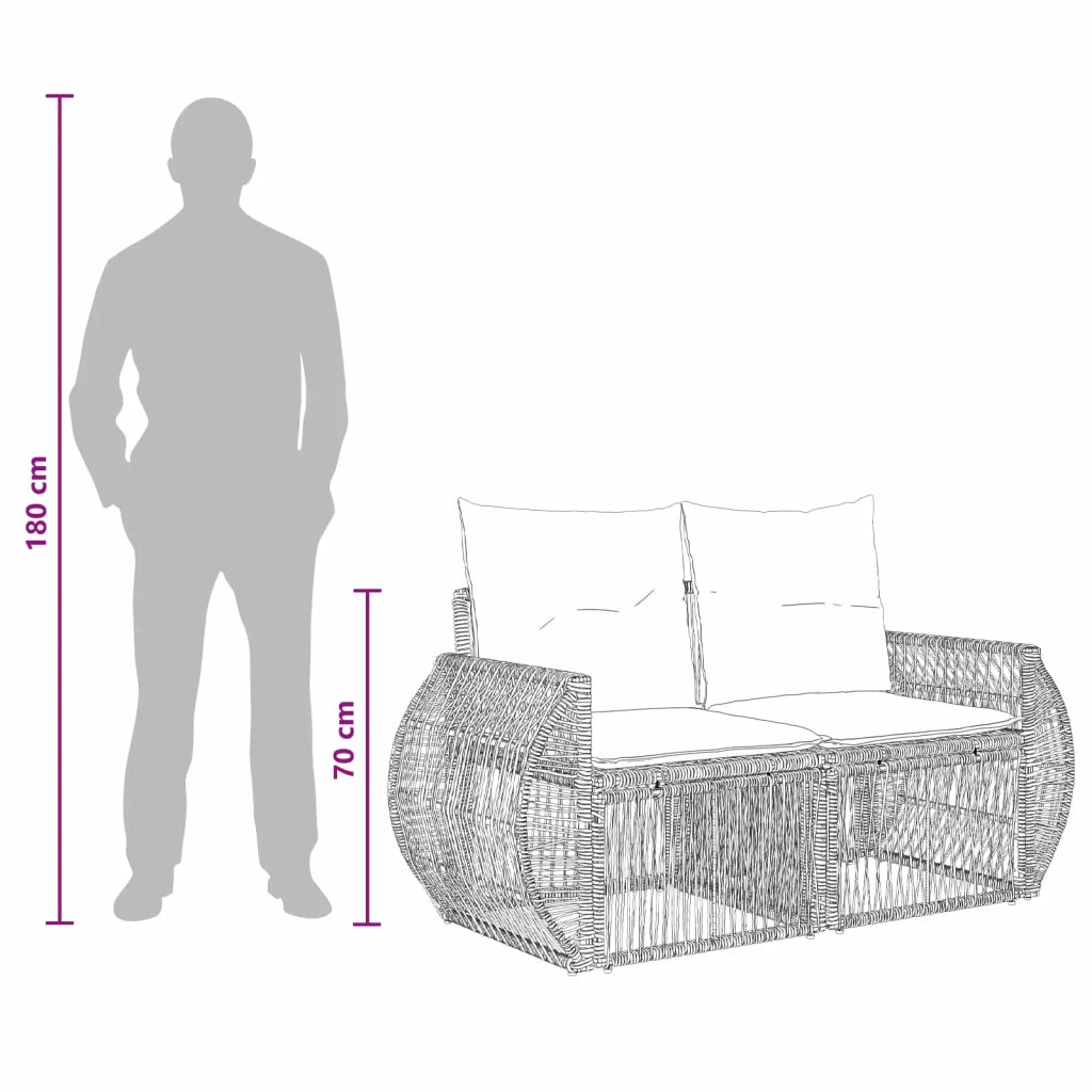 Set Divano da Giardino 6 pz Grigio e Grigio Scuro polyrattan 3435485