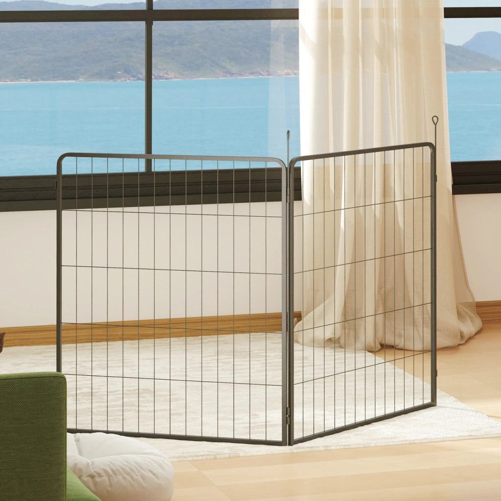 Pannelli Recinto per Cuccioli ¨C Xylo ¨C Set 2 Pezzi Estensione Grigio Acciaio