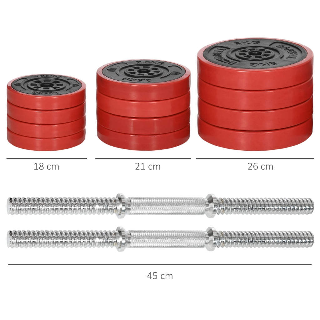 Set Manubri Palestra ¨C Minimal ¨C Rossa 45x26x26 cm