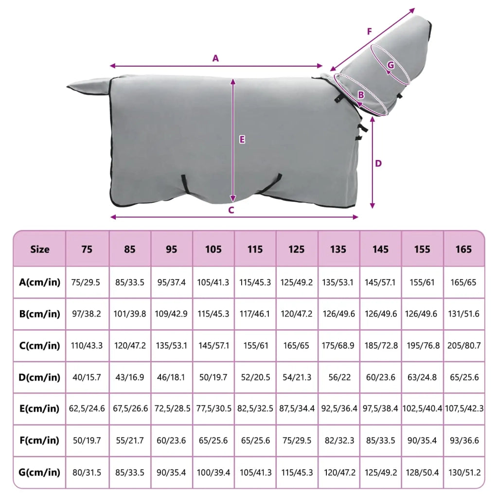 Coperta per Cavalli Grigio chiaro e rosa completo 75 cm 42013287