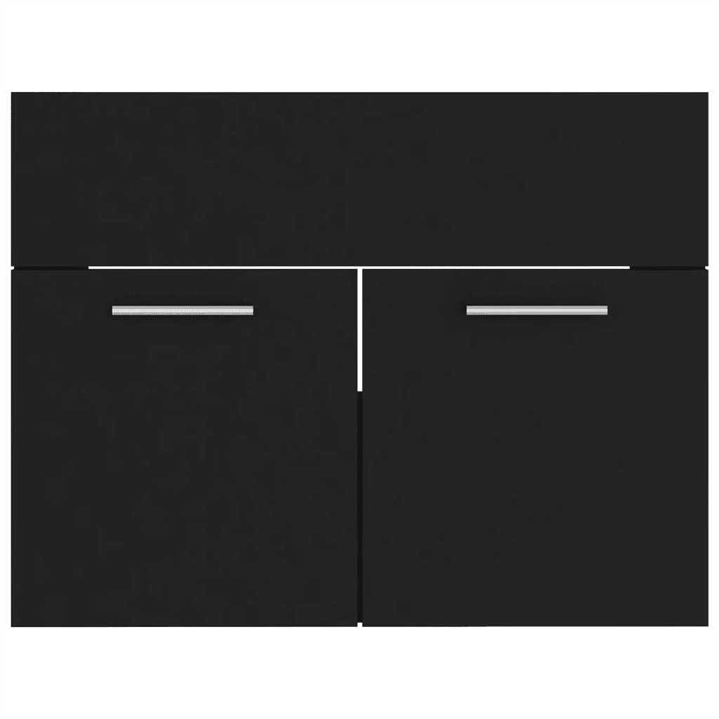 Set Mobili da Bagno Nero in Legno Multistrato 3071316
