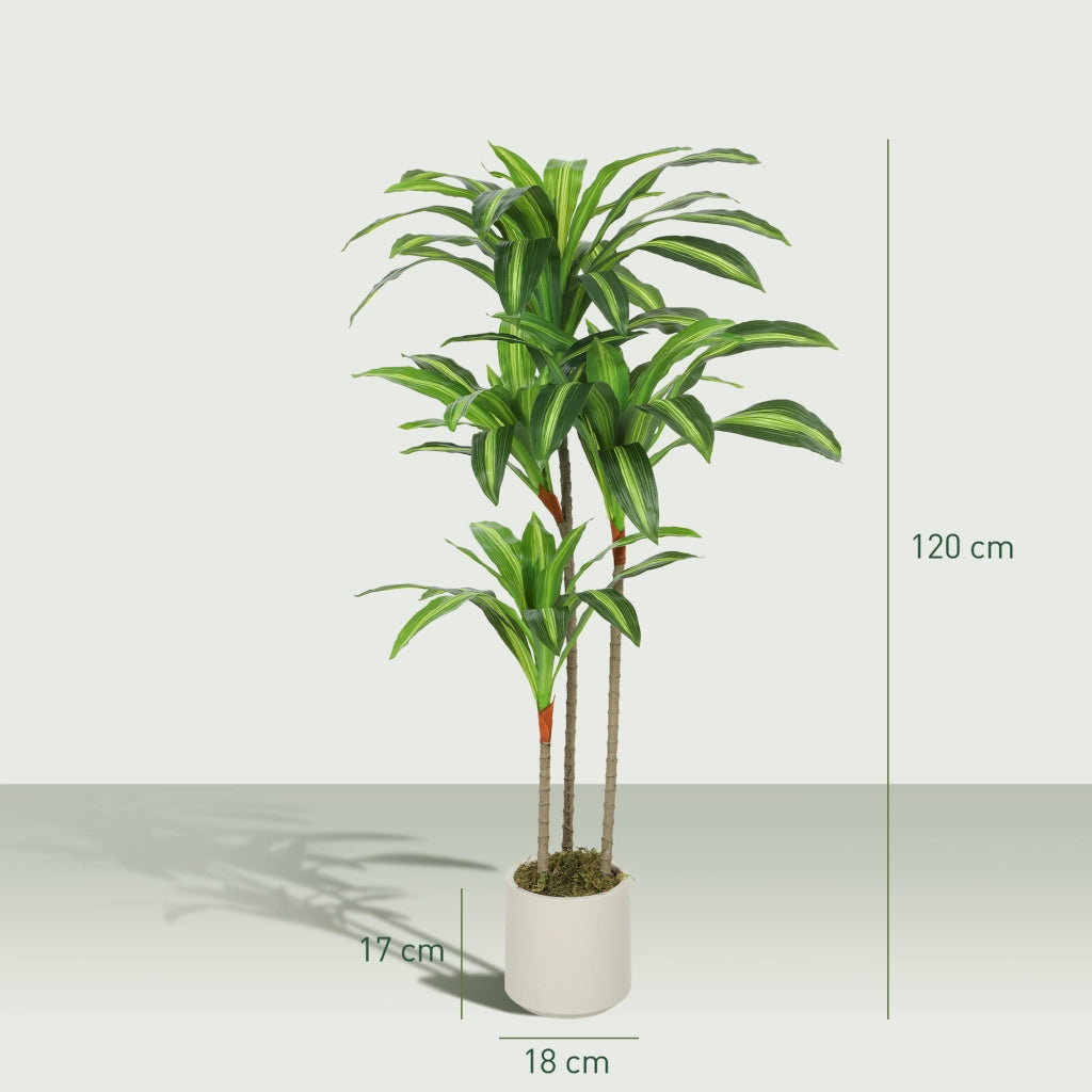 Albero Dracaena Artificiale ¨C Xylo ¨C 120 cm con Vaso Bianco