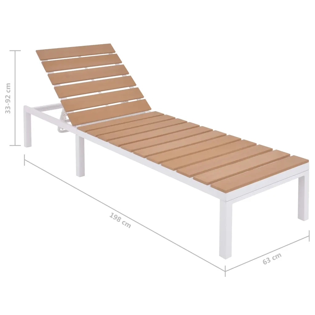 Lettino Prendisole in Alluminio e WPC Marrone 42868