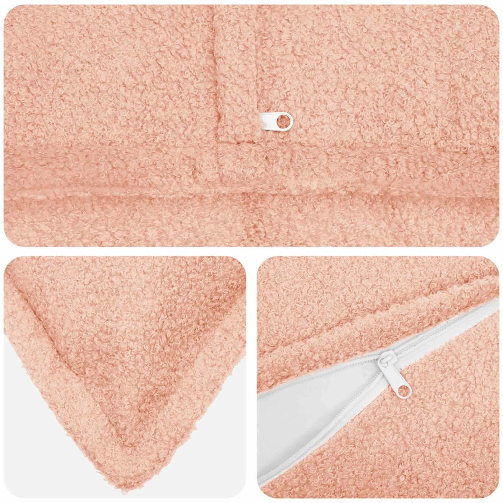 Federa 12 pcs HOUTEN Rosa 45 x 45 cm Bouclé 918669