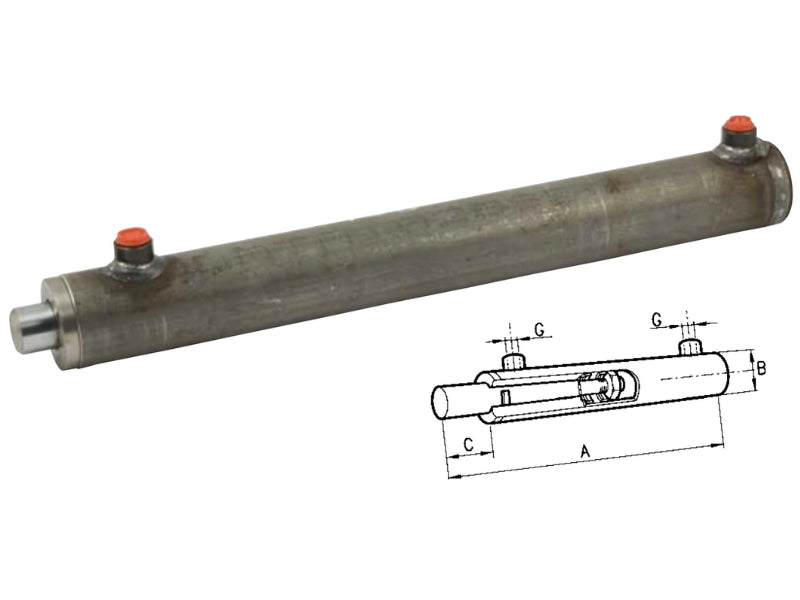 Cilindro doppio effetto Cermag senza supporti attacco alesaggio 60mm stelo 30mm - 82849