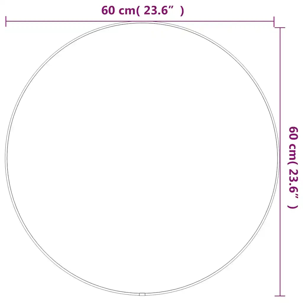 Specchio da Parete Argento Ø 60 cm Rotondo 348177