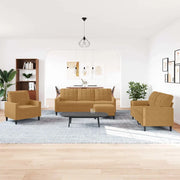 Set di Divani 4 pz con Cuscini Marrone in Velluto 3278368