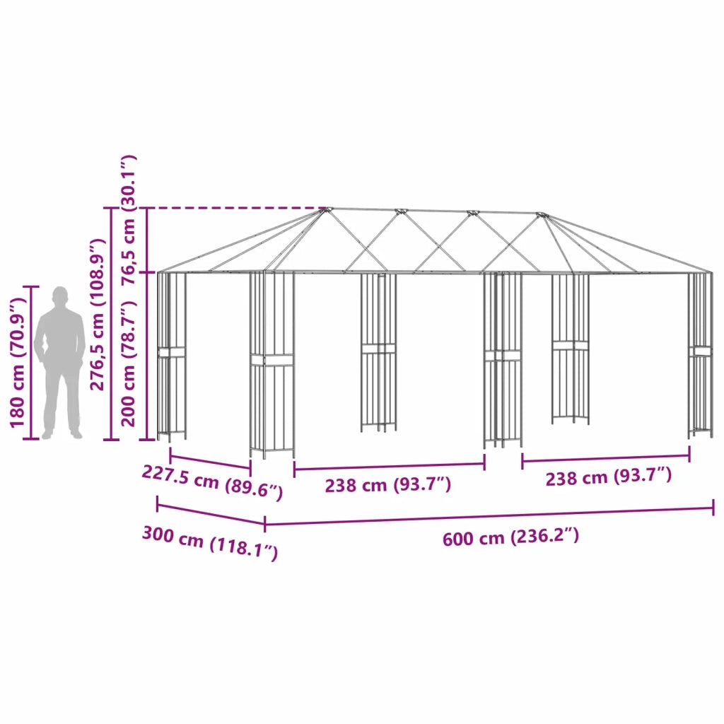 6 x 3 m Acciaio 3375981