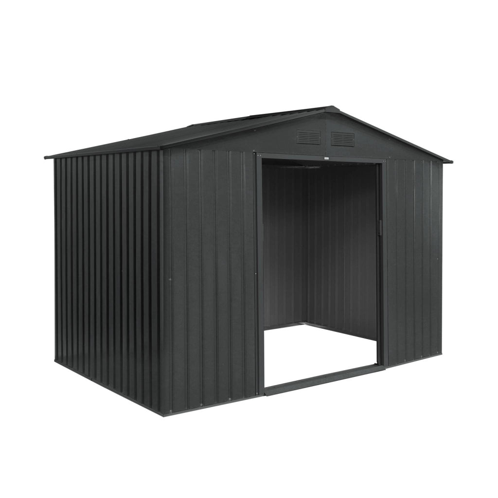 Casetta da giardino in metallo con kit di ancoraggio, 5.9m², antracite