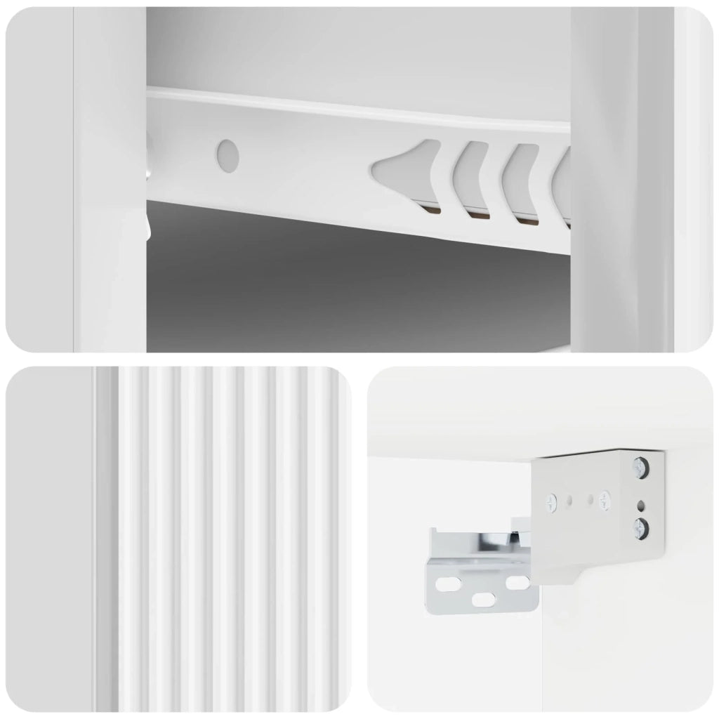 Mobiletto da notte a muro Bianco Lucido 33 x 34,5 x 20 cm 898433