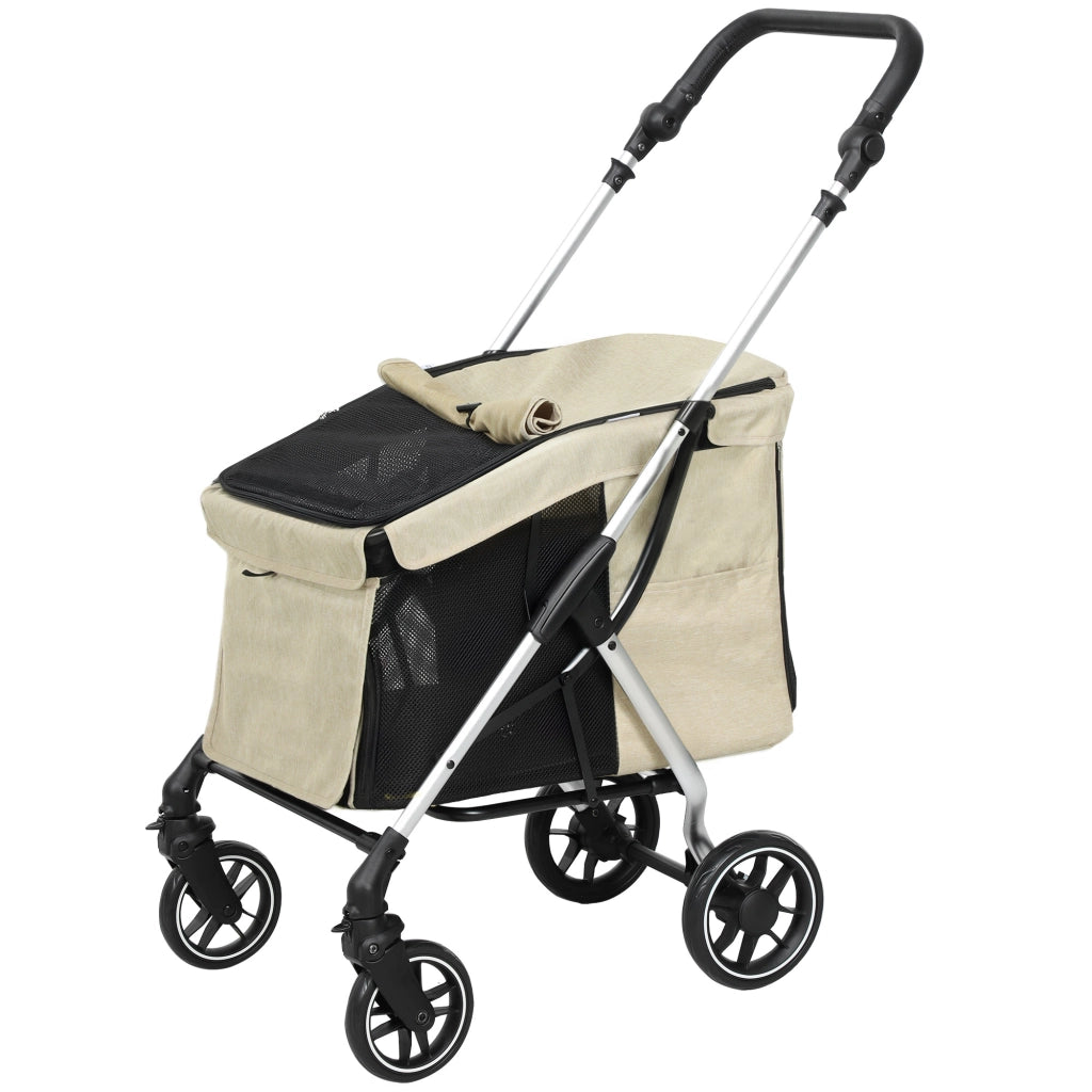 Carrello per Cani Pieghevole ¨C Minimal ¨C Cuscino Lavabile, Grigio
