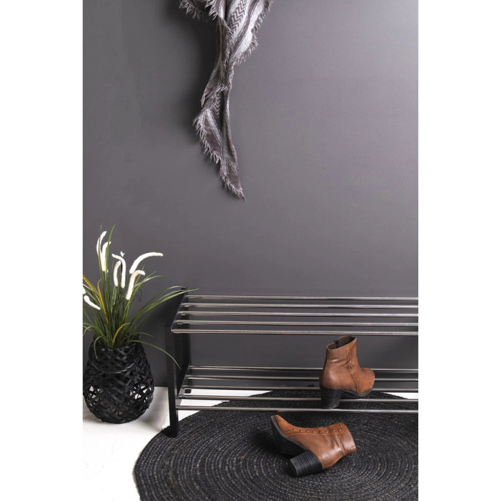 Scarpiera Padova, Nero, Legno, 78x34x32 cm