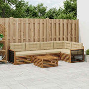 Set di divani da esterno con cuscino 6 pcs Naturale e Beige 3383386