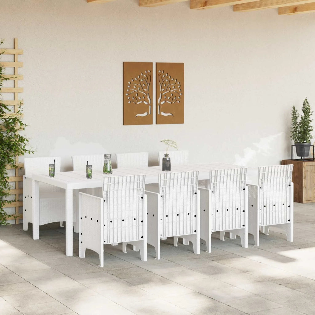 Set da Pranzo per Giardino 9 pcs Grigio chiaro Polipropilene 3378747