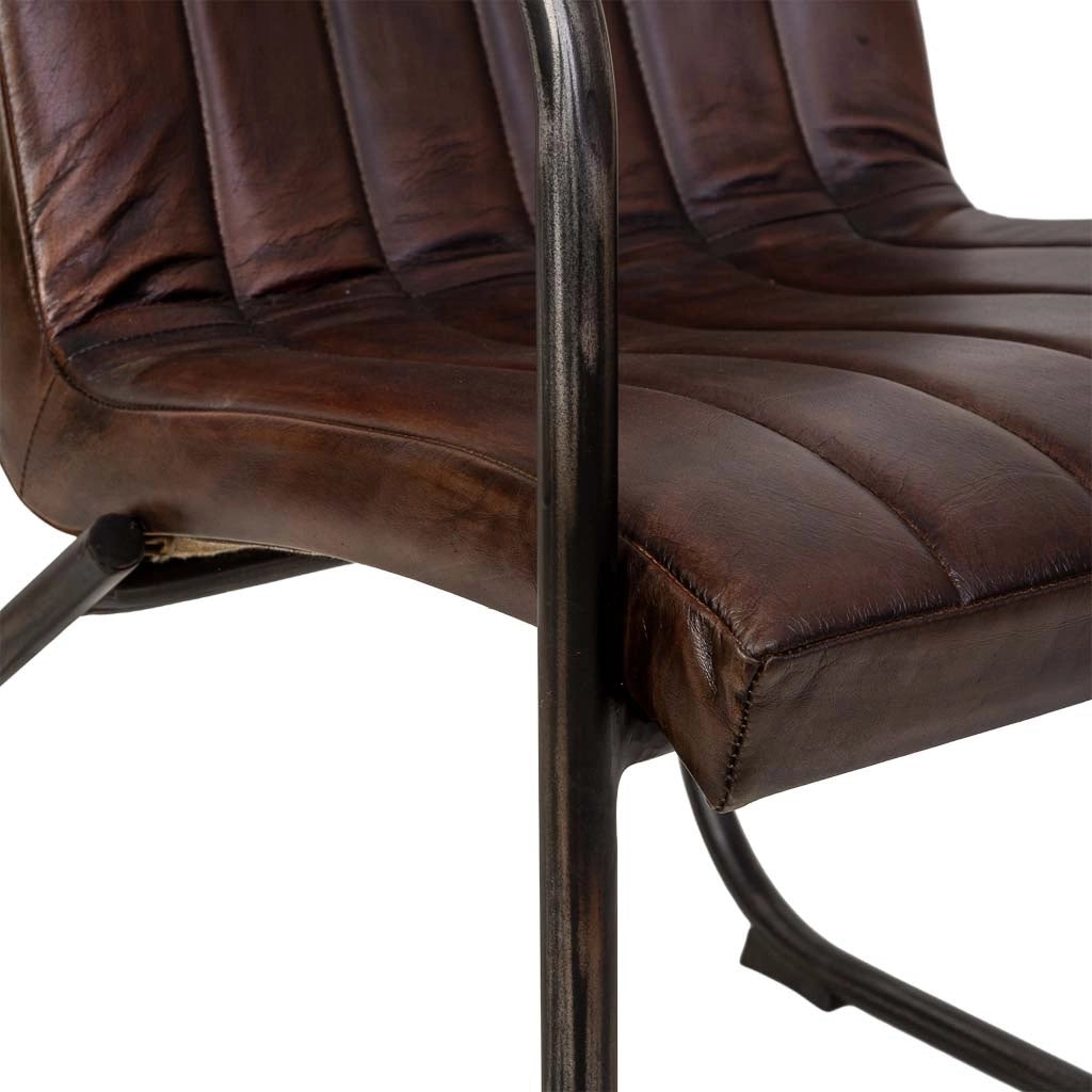 Poltrona in pelle marrone 50x56x87h cm
