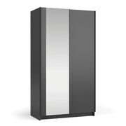 Armadio LYSIA 100 cm nero opaco – 2 porte scorrevoli con specchio