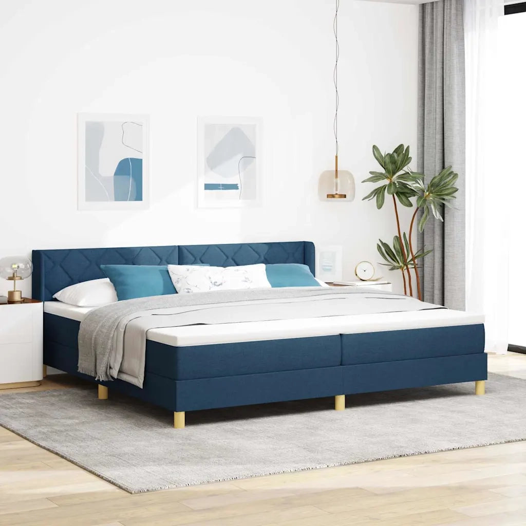 Letto a molle con materasso Blu 200 x 200 cm Tessuto 3341383