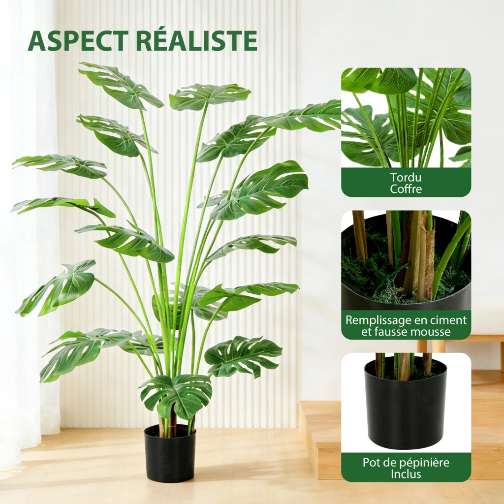 Pianta artificiale Monstera deliciosa con vaso ¨C zephmum ¨C verde altezza 150 cm
