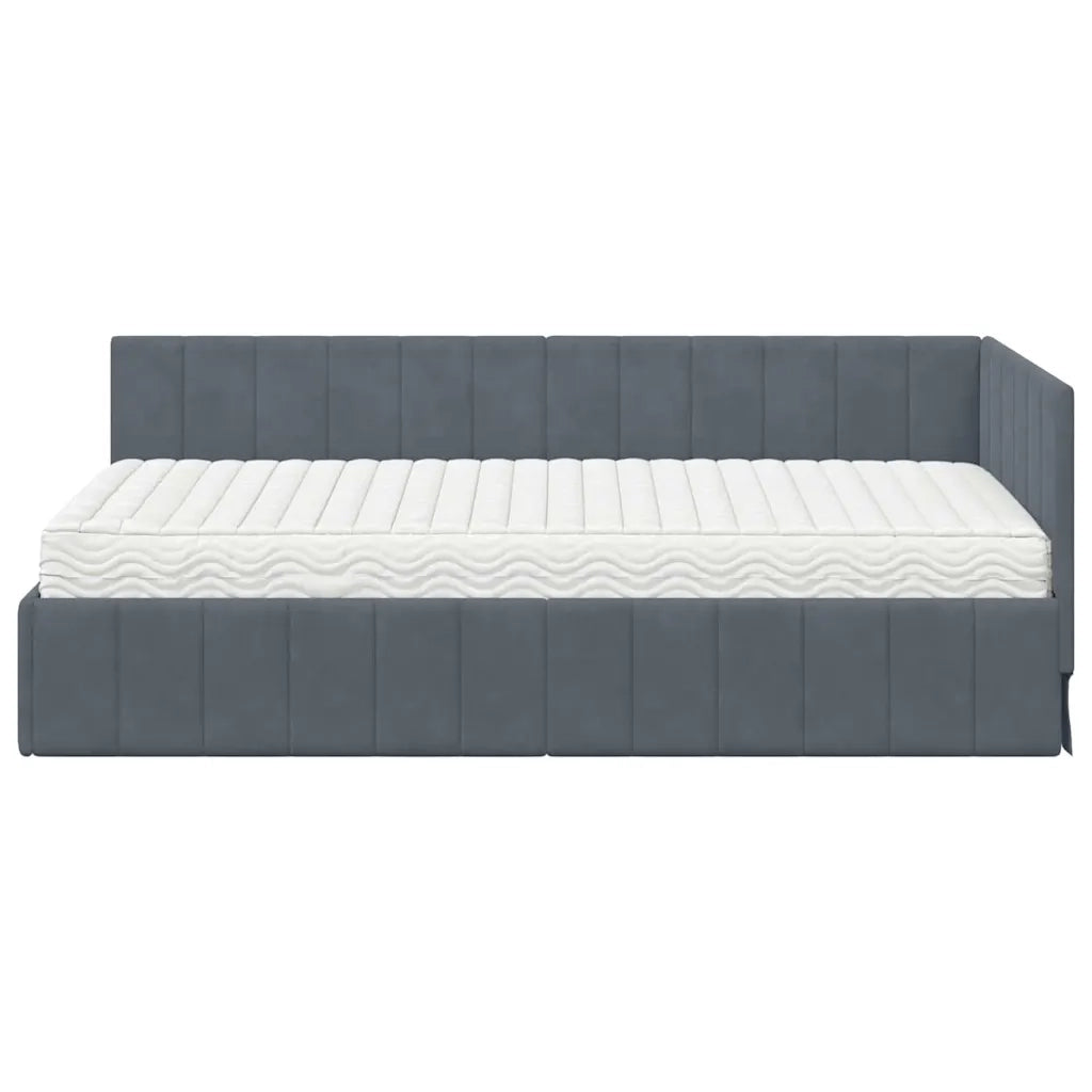 Struttura Letto Angolare con Materasso 2 pcs Grigio Velluto 3393849