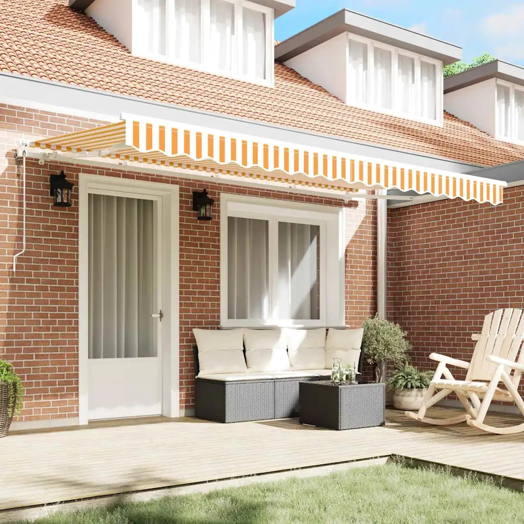 Tenda retrattile-Tenda parasole per balcone Giallo 350 x 200 cm Tessuto 136543