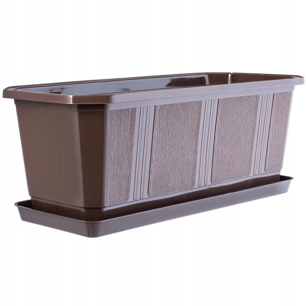 Vaso da fiori per balcone KADAX da 40 cm con supporto e manici.