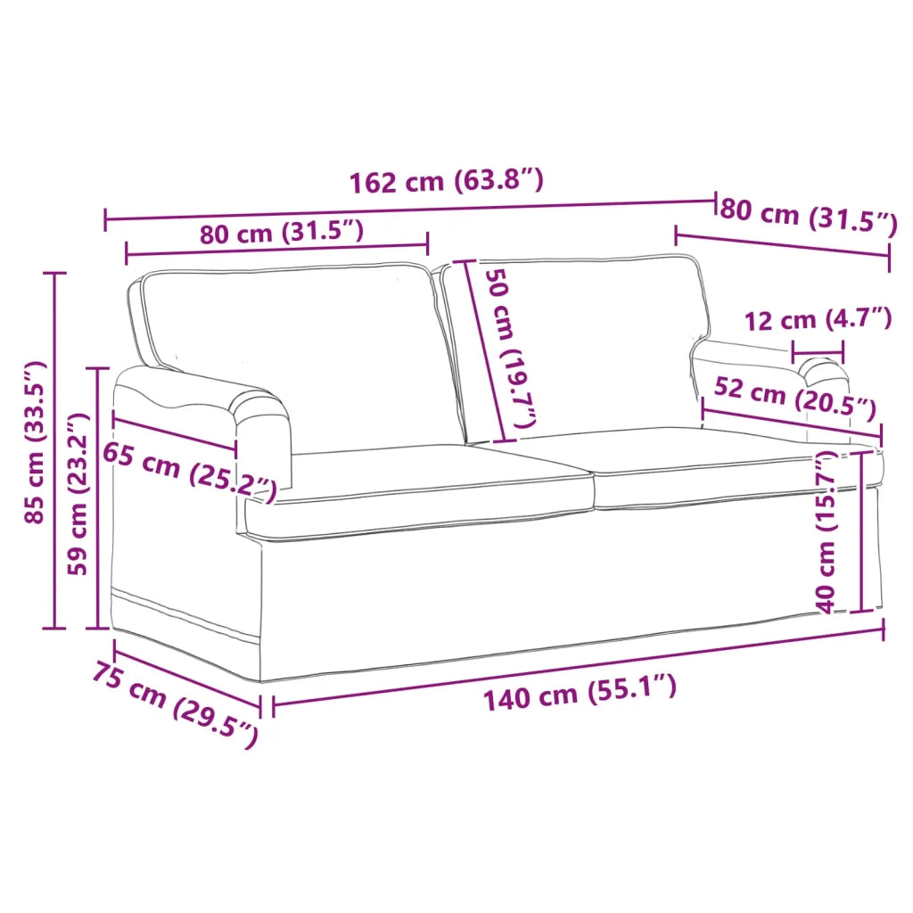 Set di divani 2 pcs Nero 162 x 80 x 85 cm Tessuto 3407562